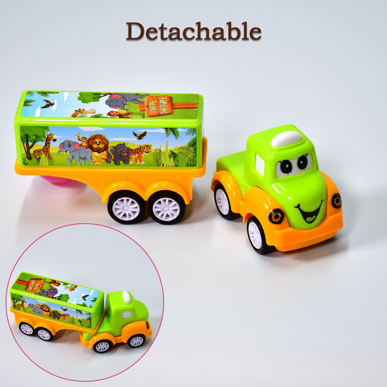 Small Green And Yellow Toy Truck.