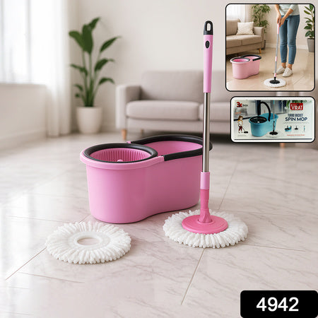 Quick Spin Mop With Steel Spin Bucket Floor Cleaning Easy Wheels  Big Bucket Floor Cleaning Mop With Bucket