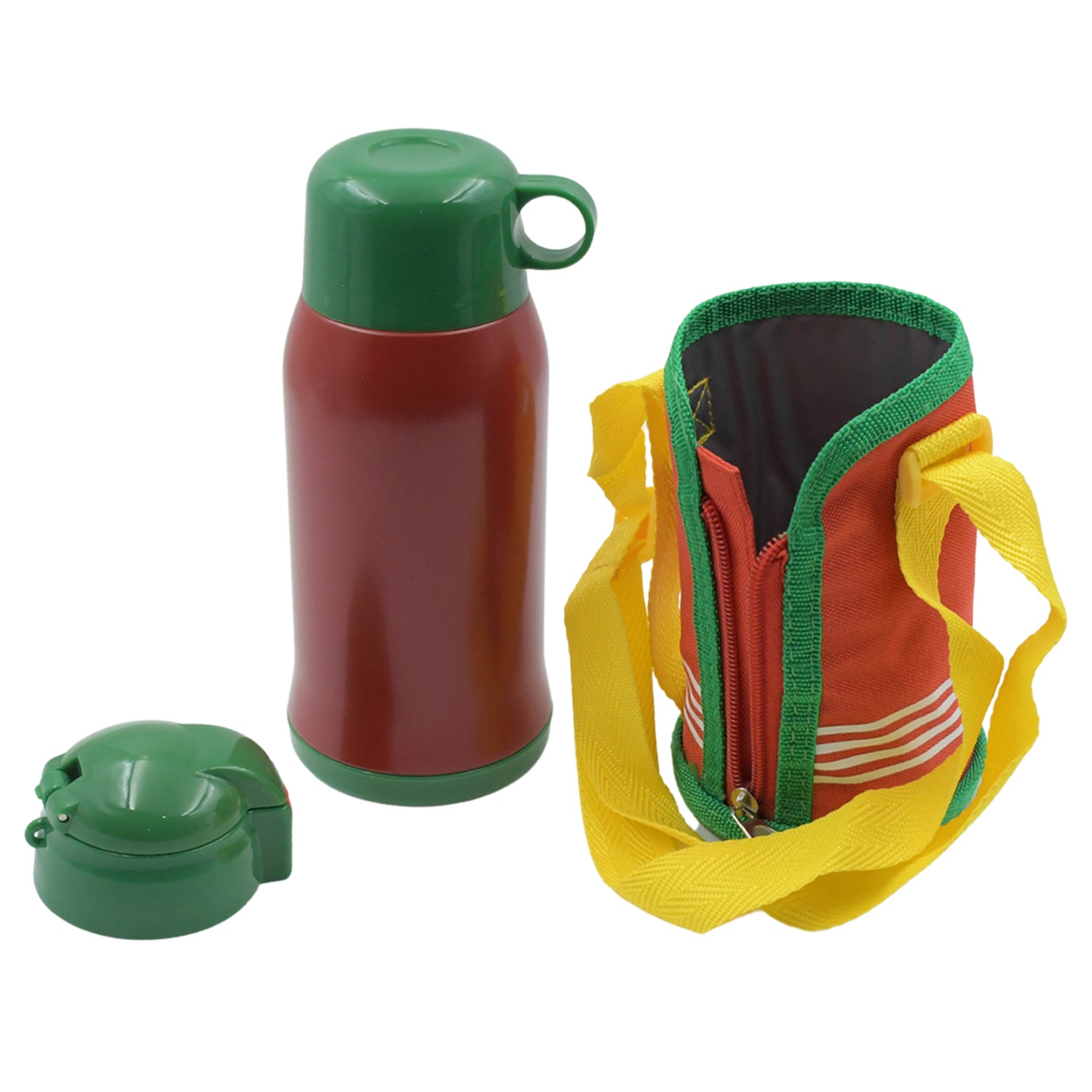 Premium Stainless Steel Insulated Sipper Bottle Print Water Flaskcartoon Vacuum Hot Cold For Kids  Travelling Water Bottle For Kids With Pop Up Straw  Double Wall Thermos With Straw  Bottle Zippe Cover For Officegymschool (550 Ml)