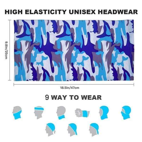 1357 Multifunctional Unisex Neck Gaiter Headband For Dust  Sun Protection Headwear