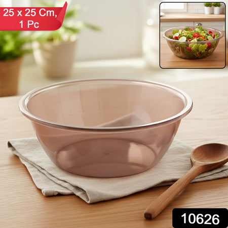 Transparent Multipurpose Mixing And Serving Bowl  (25 X 25 Cm 1 Pc)