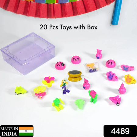 20pc Mix All New Toy With Plastic Commander Container  Mix All Types Playing Toy For Kids