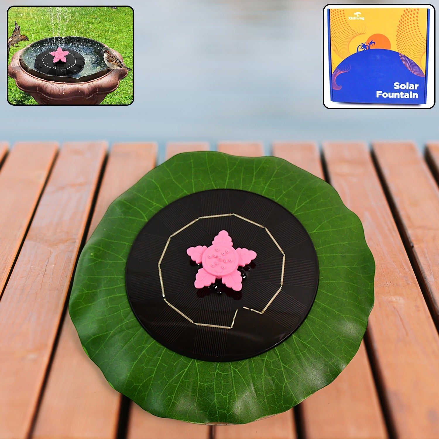 Solar-powered Floating Fountain Pump For Ponds