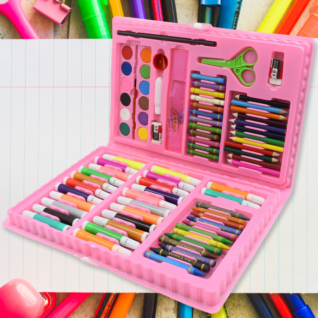 art Set Kids Art Supplies Coloring Case Kit Painting  Drawing Sets For Kids Boys Girls Gifts Toys Age 4  Above - Mix Colors Kids Colorful Bag (86 Pcs Set)