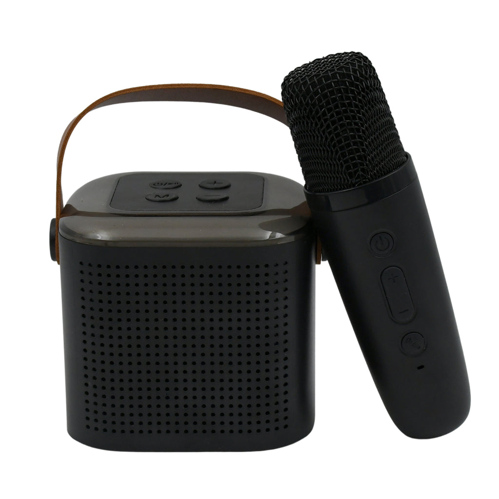 Wireless Speaker Microphone Set Rgb Light Support Memory Card Portablekaraoke Machine Perfect  For Travel Tv