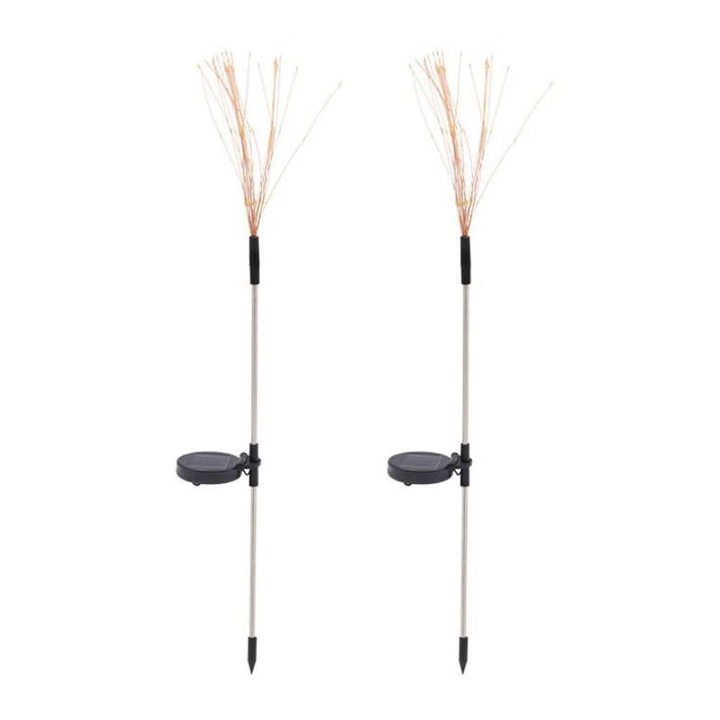 Solar Powered Warm White Starburst Firework Garden Light Set (2 Pc  120 Led)