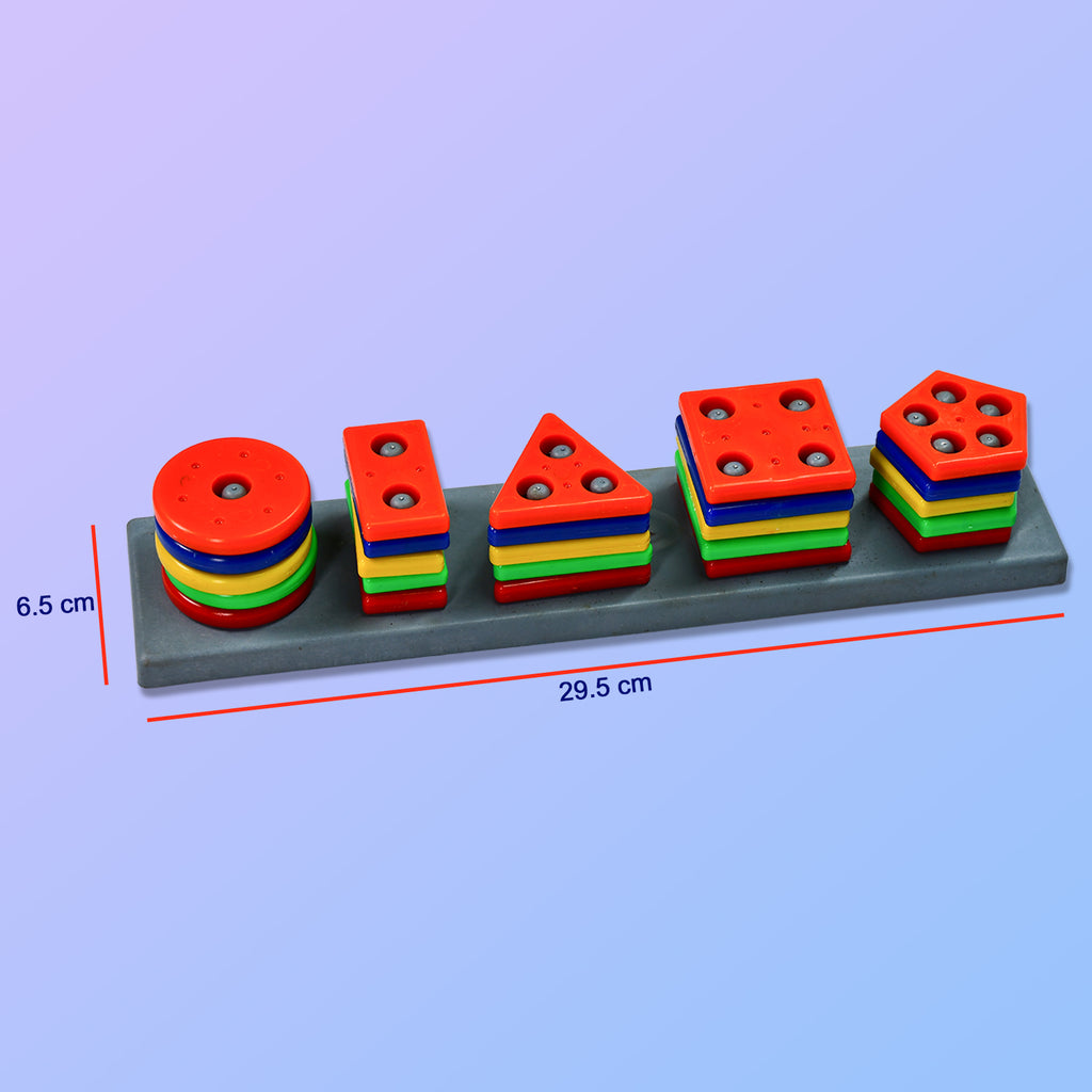 Geometric Brick - 5 Angle Matching Column Blocks For Kids - Preschool Educational Learning Toys.
