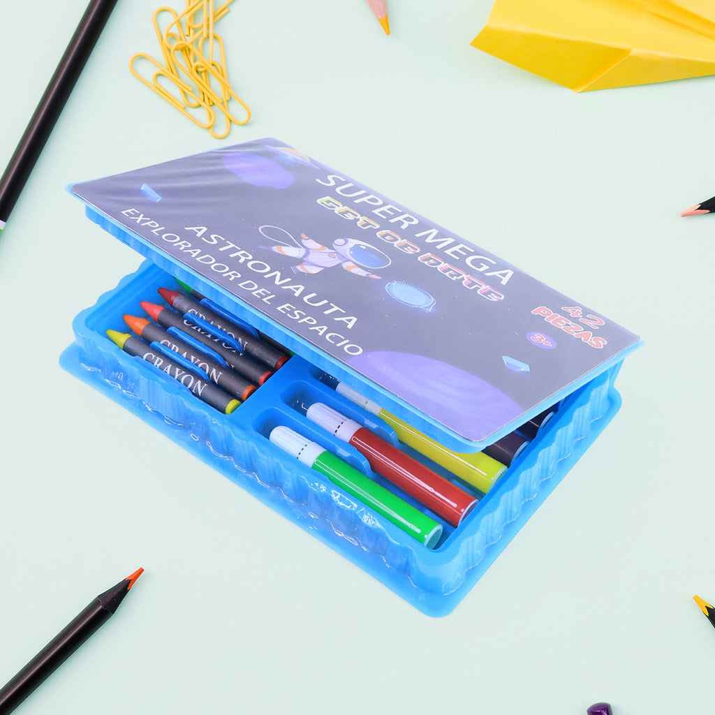 42-piece Complete Kids Art  Craft Stationery Set