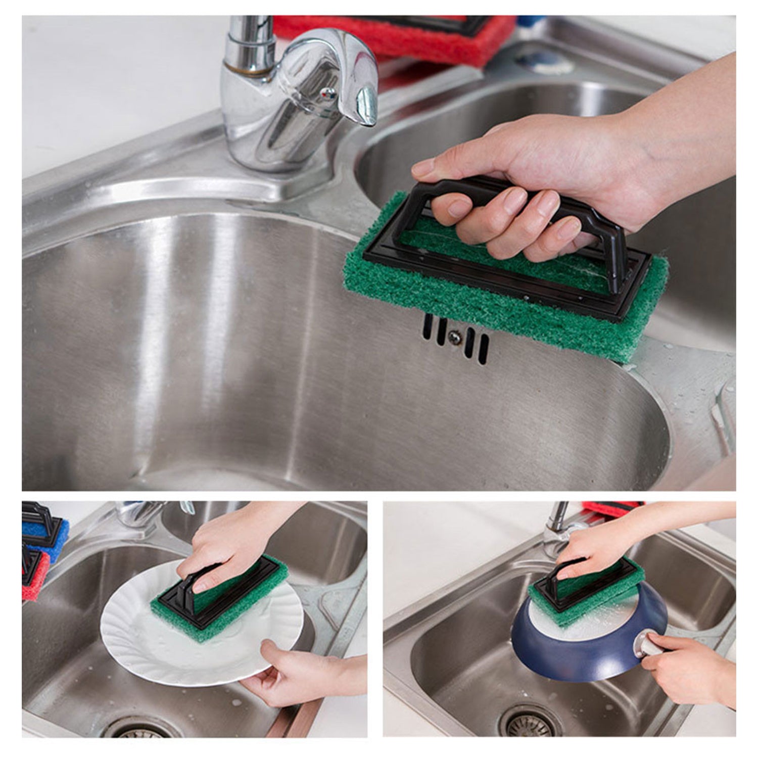 Handle Scrubber Brush Widely Used By All Types Of Peoples For Washing Utensils And Stuffs In All Kinds Of Bathroom And Kitchen Places Etc.
