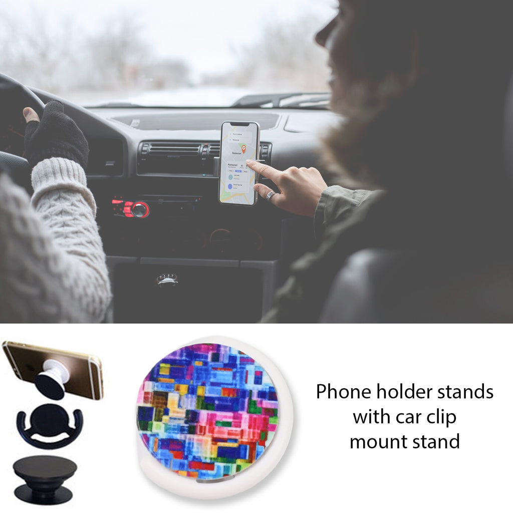 Fashion Design Pop Up Mobile Phone Grip Holder Smart Phone Bracket Phone Stand  Grip With Popclip Car Mount Flowers Pasley