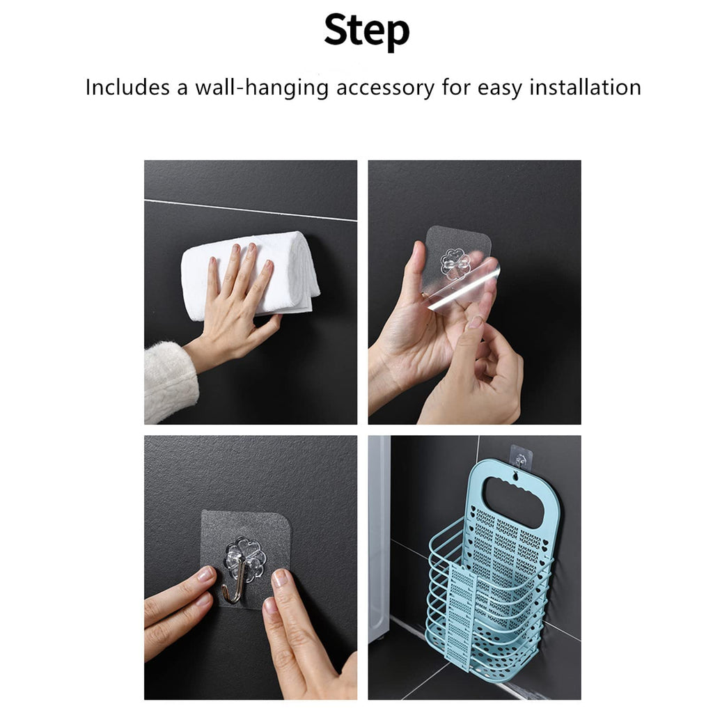Wall Hanging Laundry Basket Clothes Hanger Dirty Hamper Clothes Storage Hook Clothes Rails For Laundry Washing Machine Bathroom Kids Dirty Clothes Storage Hanger (1 Pc)