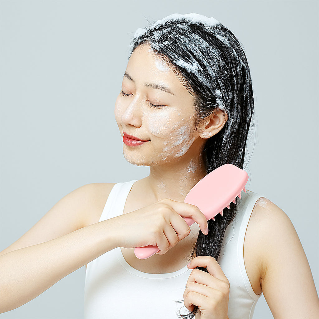 Multipurpose Silicone Scalp Massager Shampoo Brush (1 Pc)