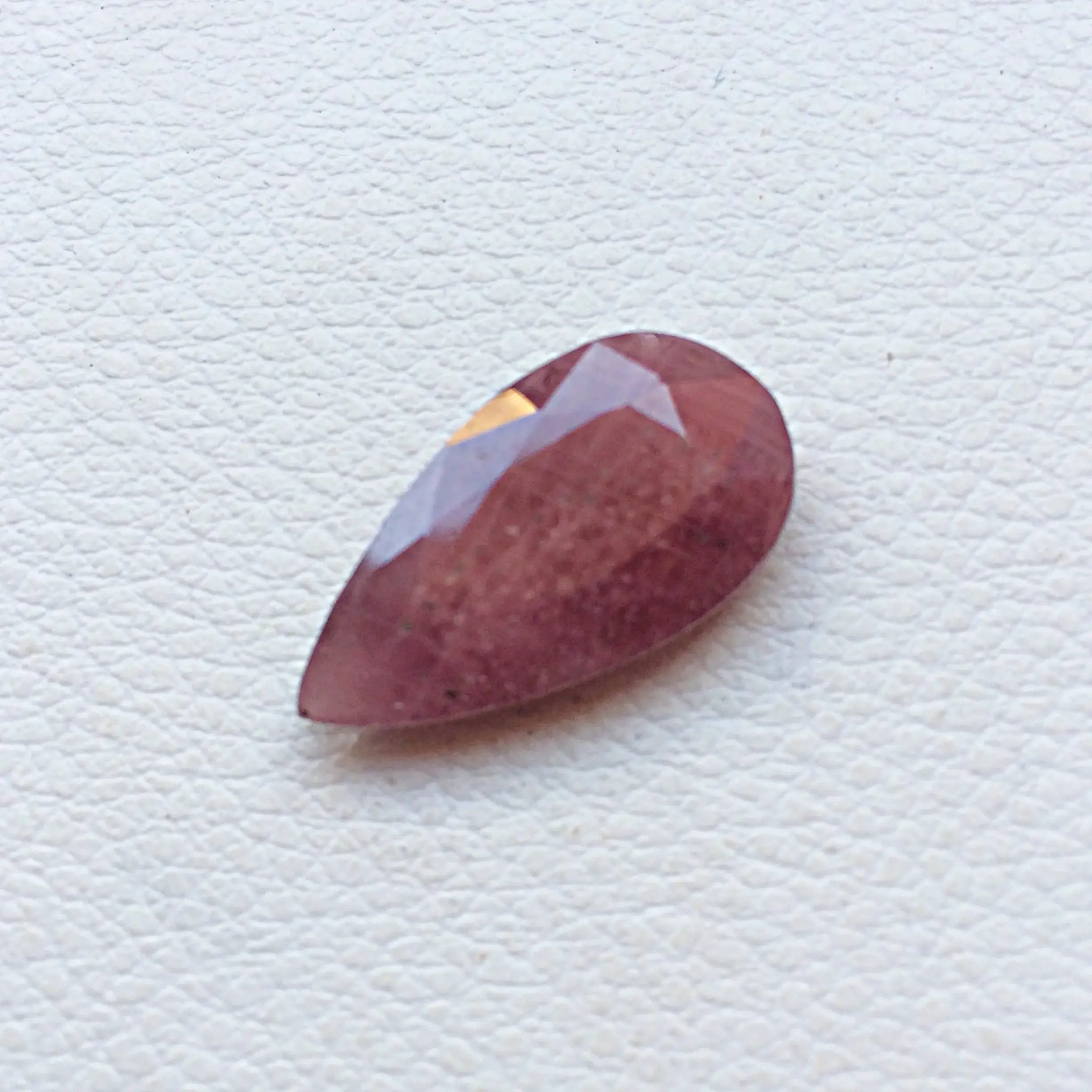 Natural Faceted Teardrop Ruby Gemstone
