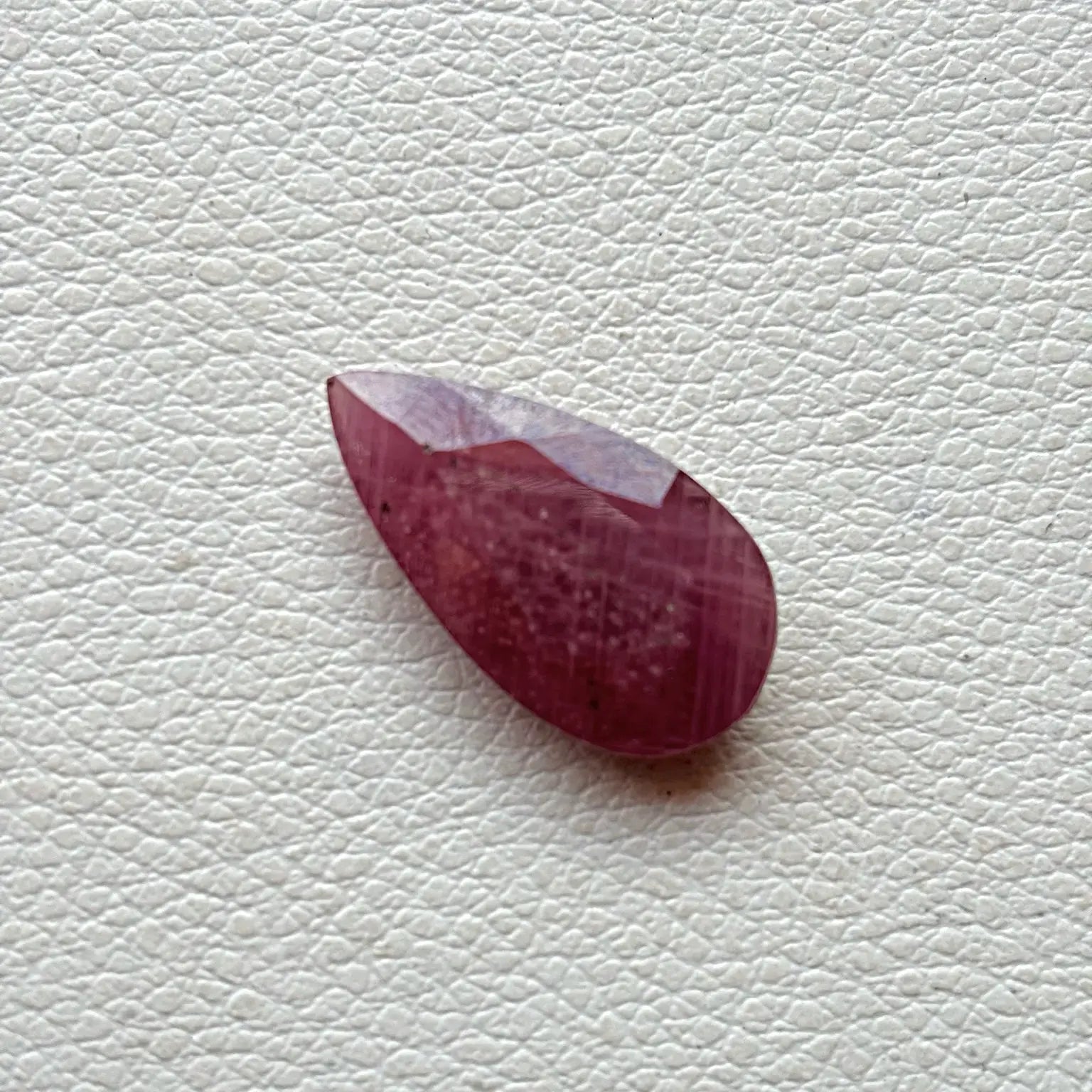 Natural Faceted Teardrop Ruby Gemstone
