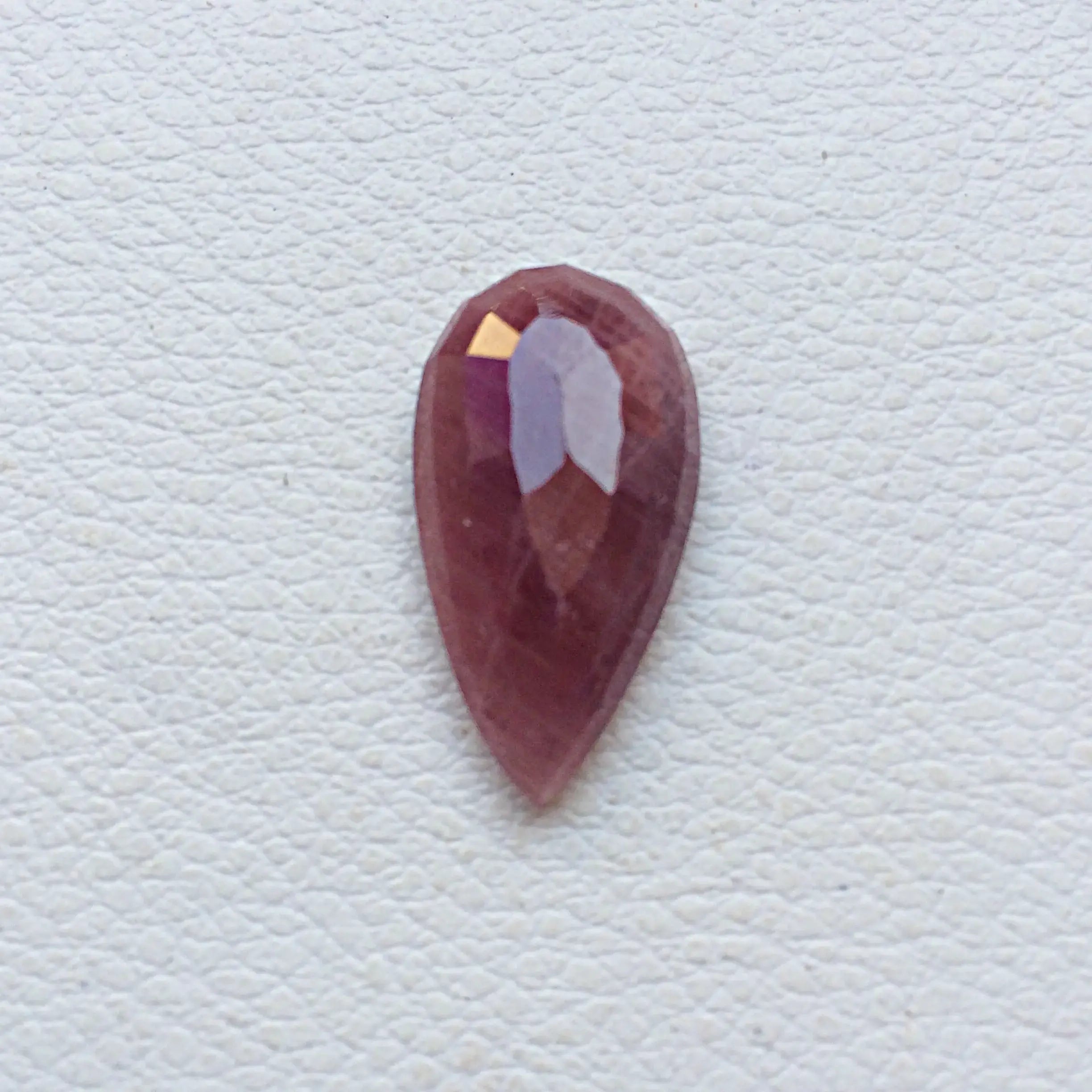 Natural Faceted Teardrop Ruby Gemstone