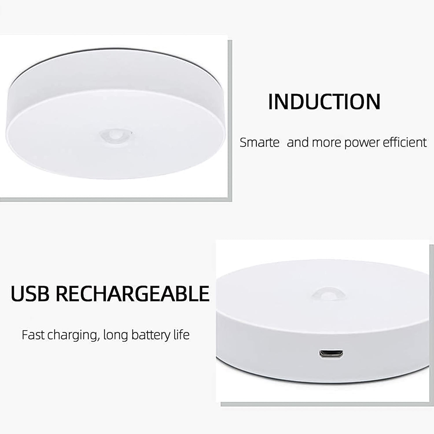 8 Led Night Lights With Usb Charging  Double-sided Adhesive Pads(1 Pc)
