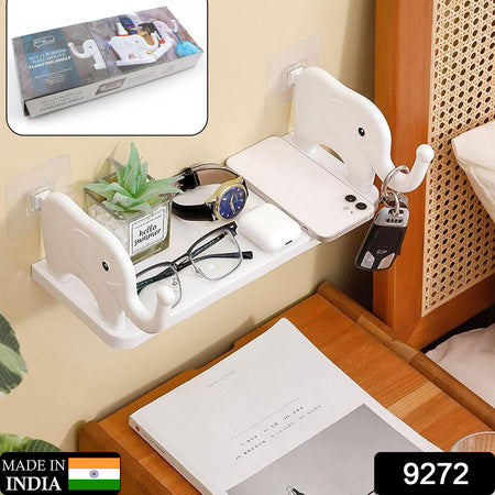 Multifunctional  Elephant Shaped Storage Shelf No Punching Wall Mounted Mini Storage Rack Creative Cute Elephant Shelf Organizer For Kitchen Bathroom Bedroom Study