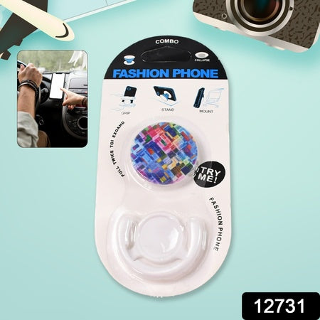 Fashion Design Pop Up Mobile Phone Grip Holder Smart Phone Bracket Phone Stand  Grip With Popclip Car Mount Flowers Pasley