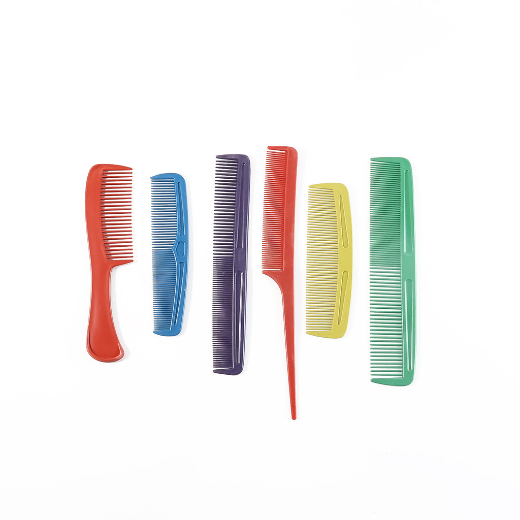 Assorted Styling Hair Comb - (6 Pc  Set)
