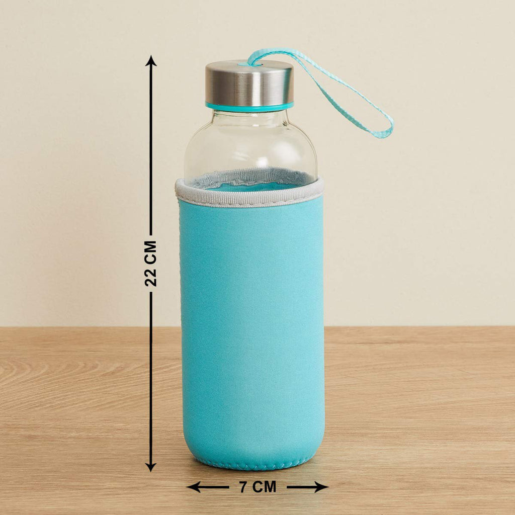 Glass Water Bottle (500 Ml) With Cover
