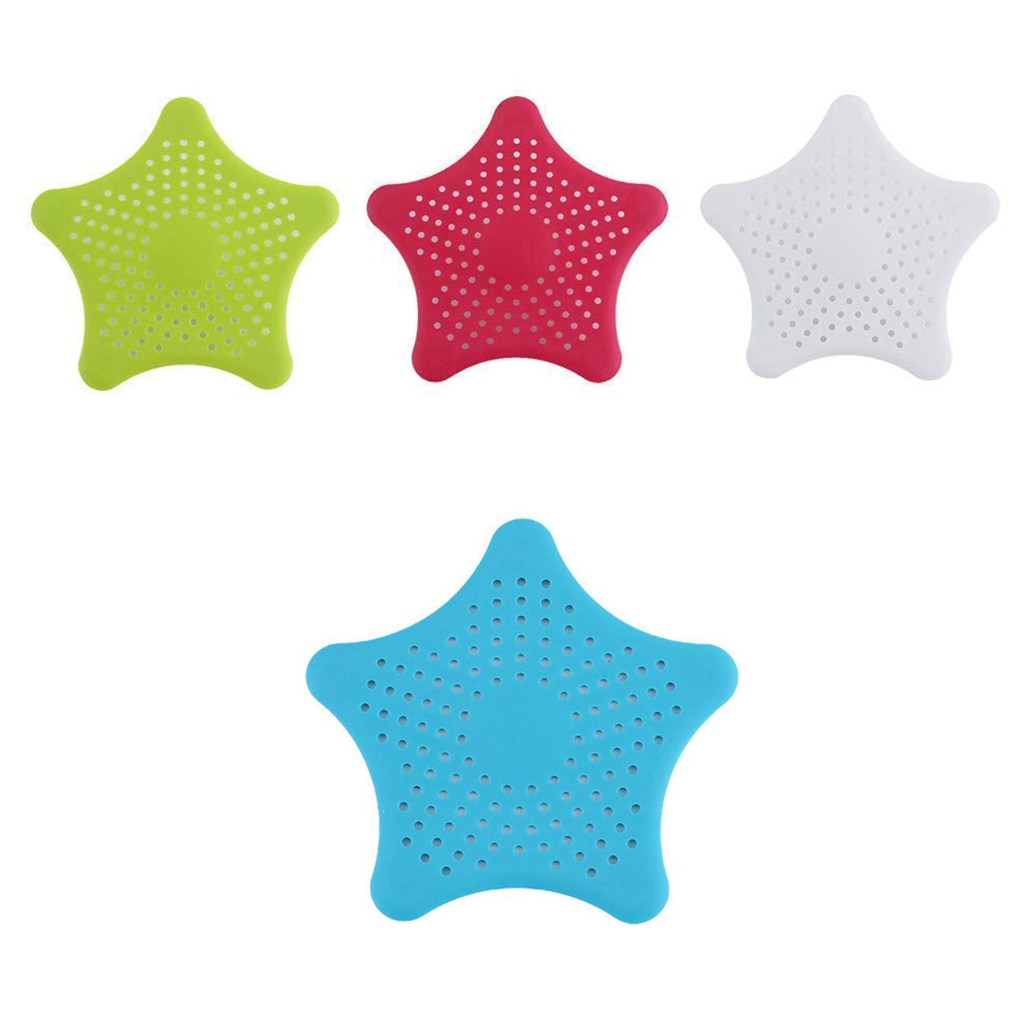 Star Shape Suction Cup Kitchen Bathroom Sink Drain Strainer Hair Stopper Filter Star Shaped Sink Filter Bathroom Hair Catcher Drain Strainers Cover Trap Basin(Mix Color 1 Pc)