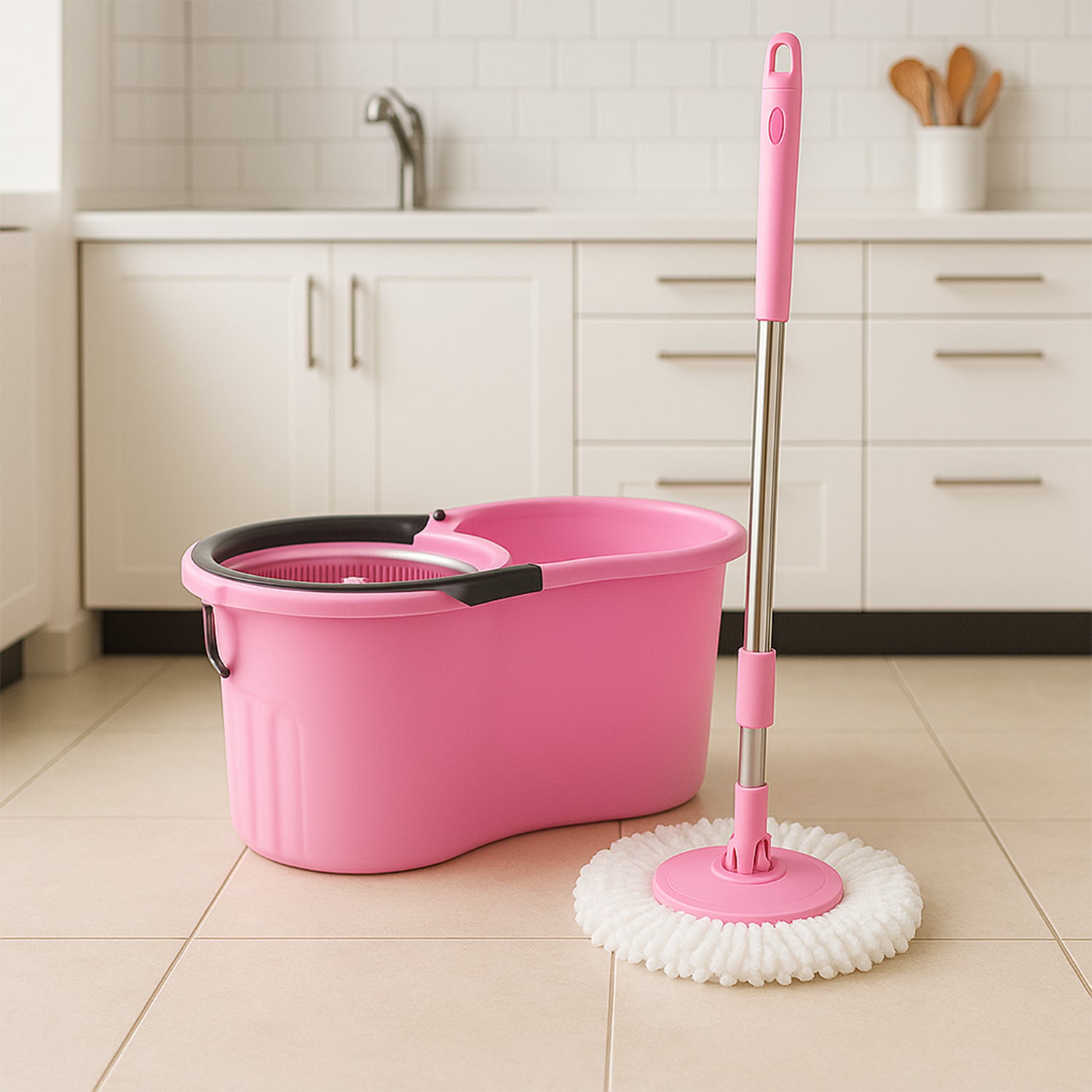 Quick Spin Mop With Steel Spin Bucket Floor Cleaning Easy Wheels  Big Bucket Floor Cleaning Mop With Bucket